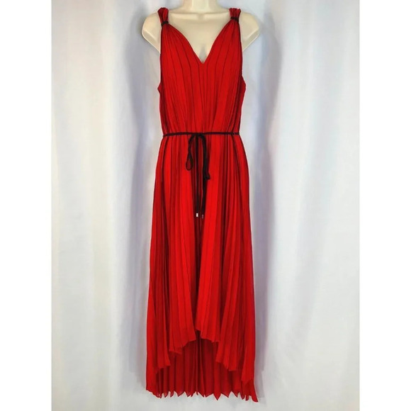 NEW Ted Baker London Red Pleated Maleeta High-Low Gown $349 - Picture 4 of 15